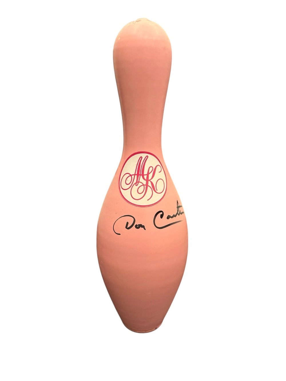 Mary Kay Pink Bowling Pin SIGNED by Bowler Don Carter MK Monogram